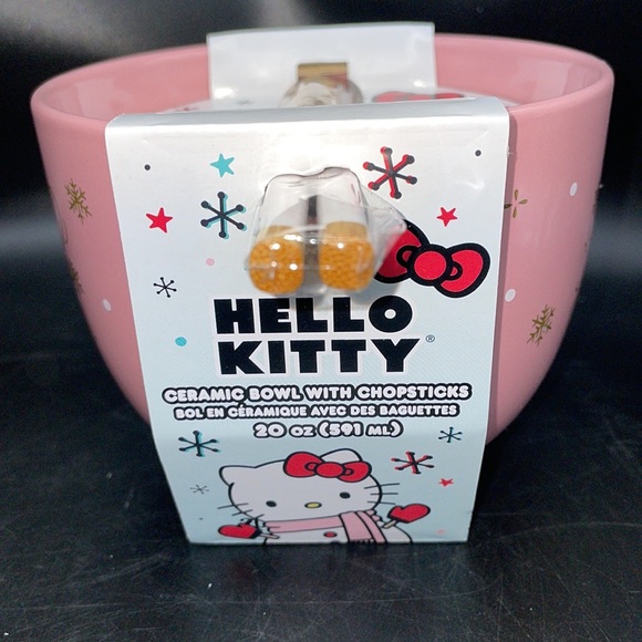 Hello Kitty Holiday Bowl & Chopsticks - Picture 2 of 3